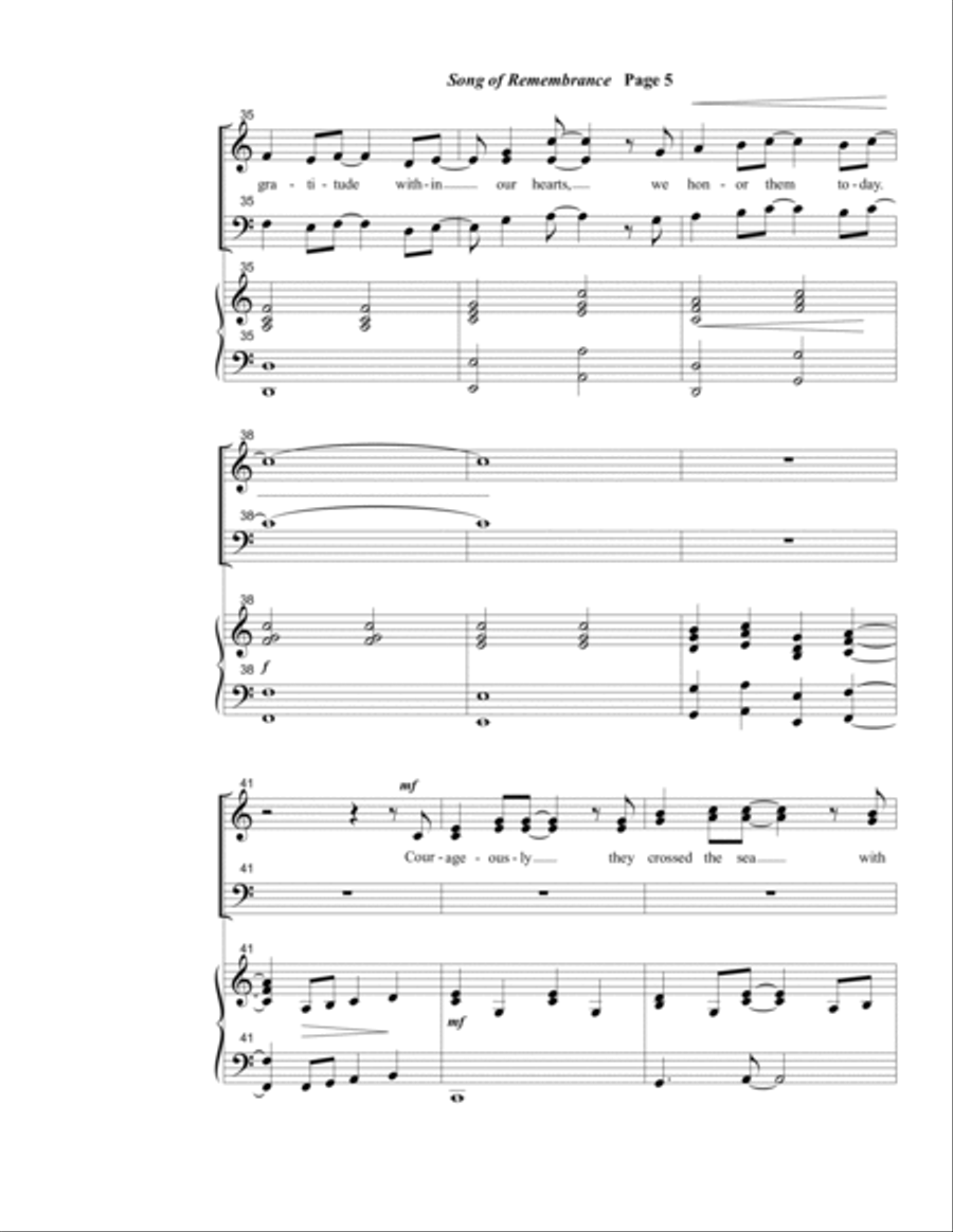 Song of Remembrance (SATB) Divisi scores gallery preview page 6