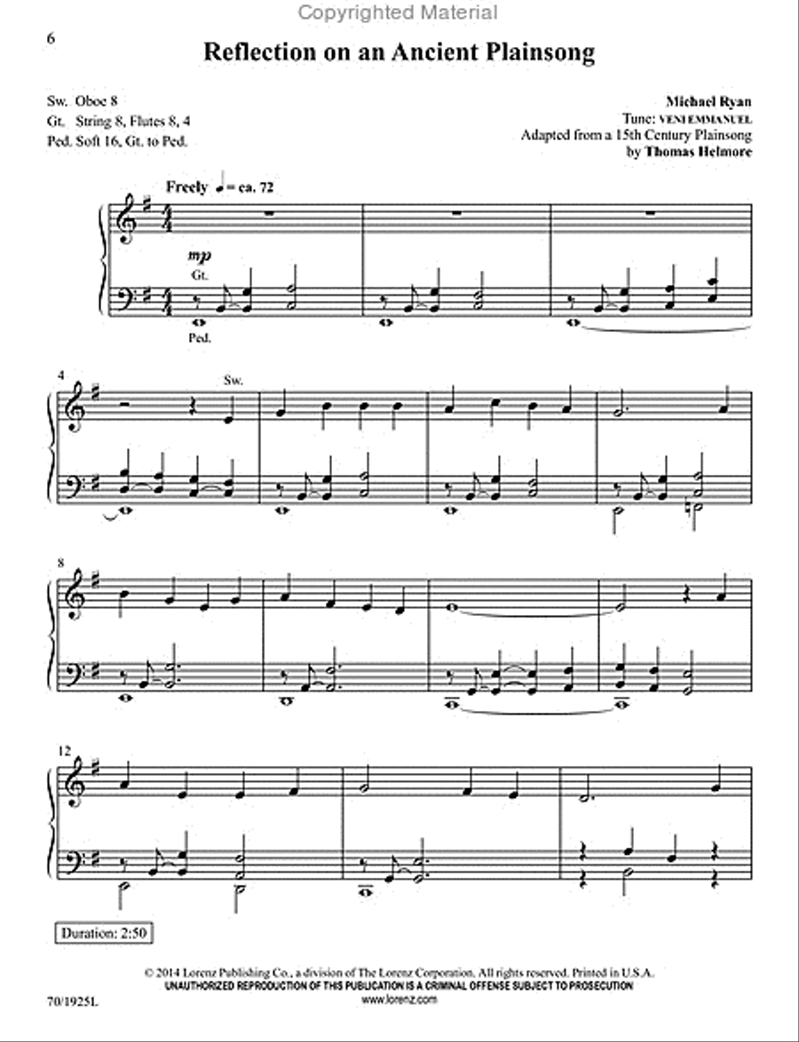 See Amid the Winter's Snow Organ Solo scores gallery preview page 3