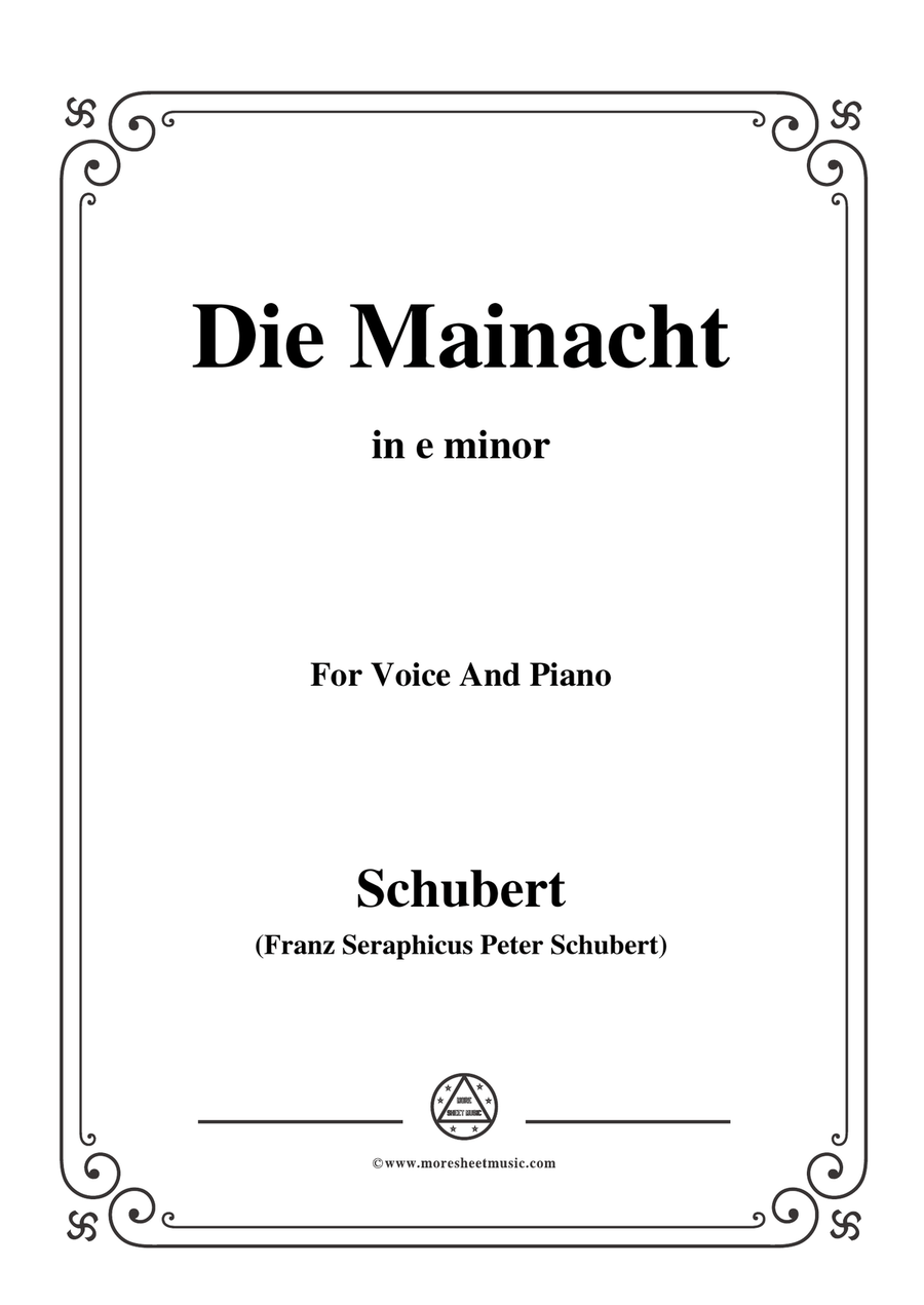 Schubert-Die Mainacht,in e minor,for Voice&Piano