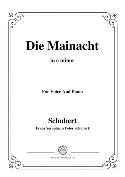 Schubert-Die Mainacht,in e minor,for Voice&Piano image number null