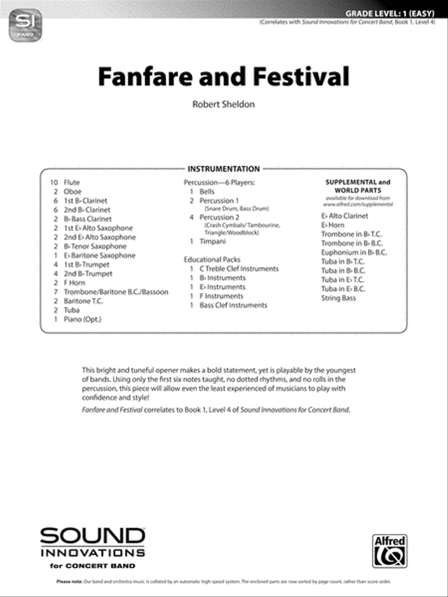 Fanfare and Festival: Score Concert Band scores gallery preview page 1