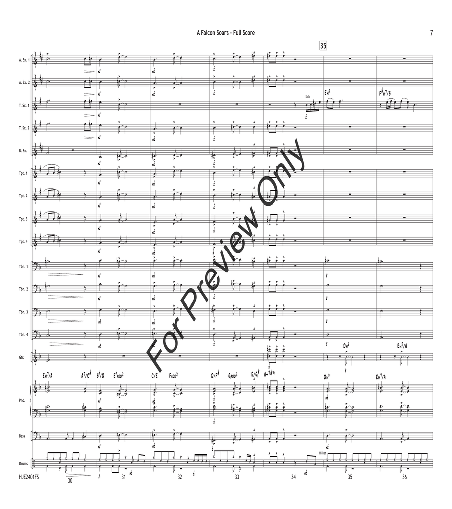 A Falcon Soars Jazz Ensemble scores gallery preview page 7