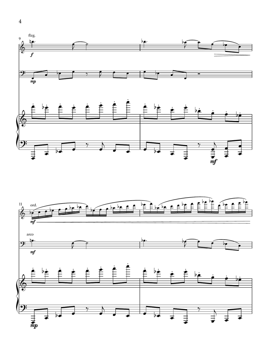 Trio for Flute Cello, and Piano Small Ensemble scores gallery preview page 4