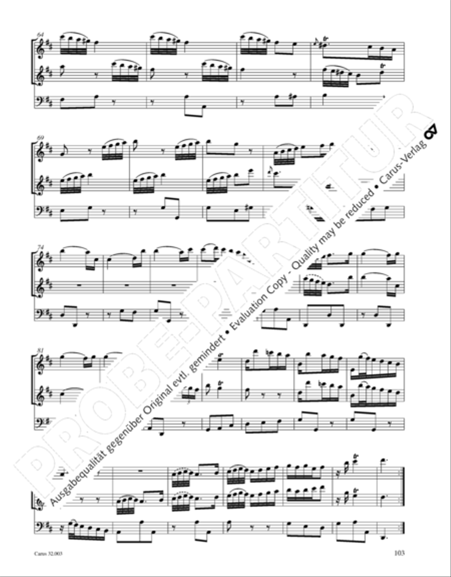 Gesamtausgabe Band 3 (Kammermusik: Duette, Solo- und Triosonaten) Score scores gallery preview page 124