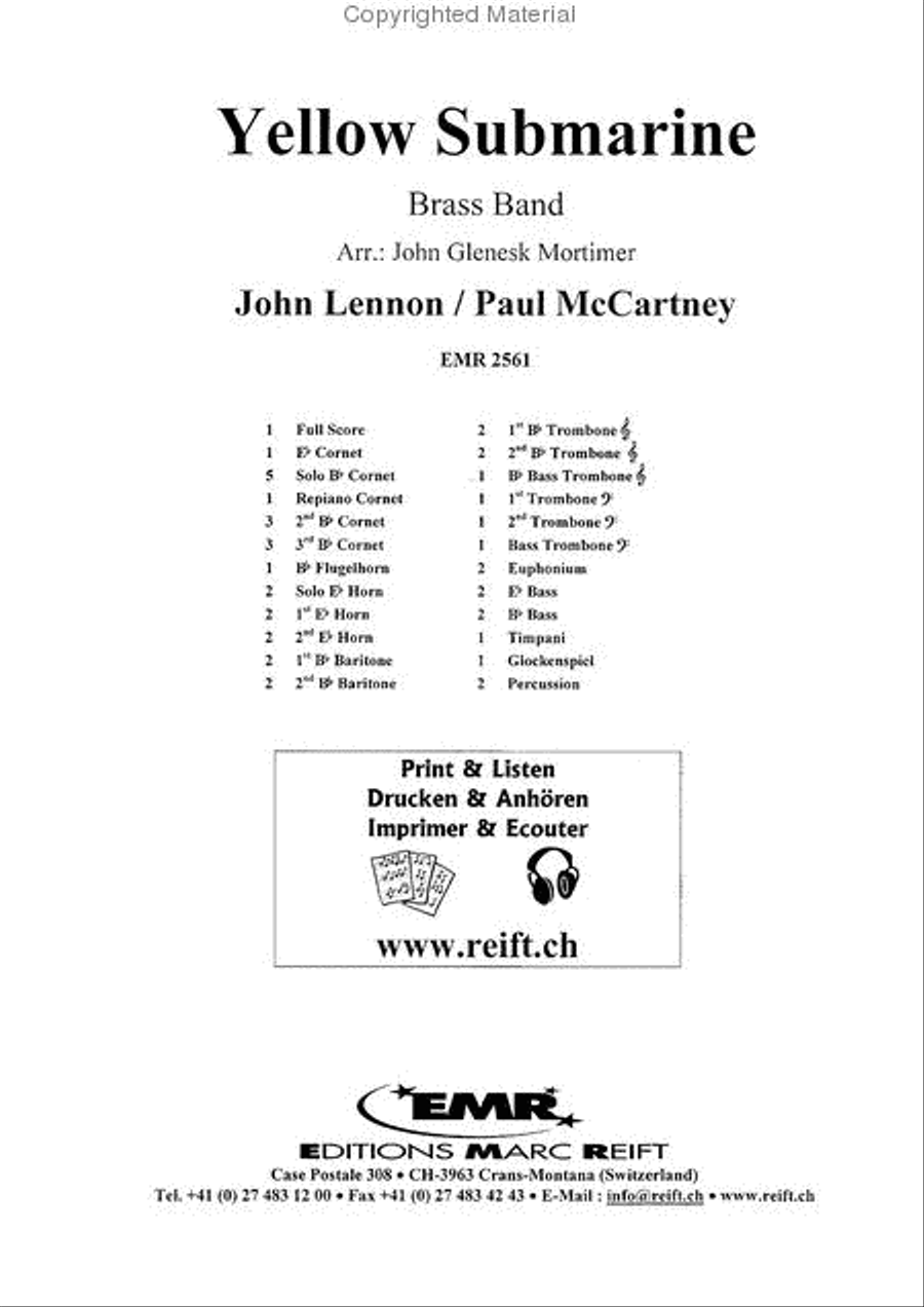 Yellow Submarine Yellow Submarine Brass Band scores gallery preview page 2
