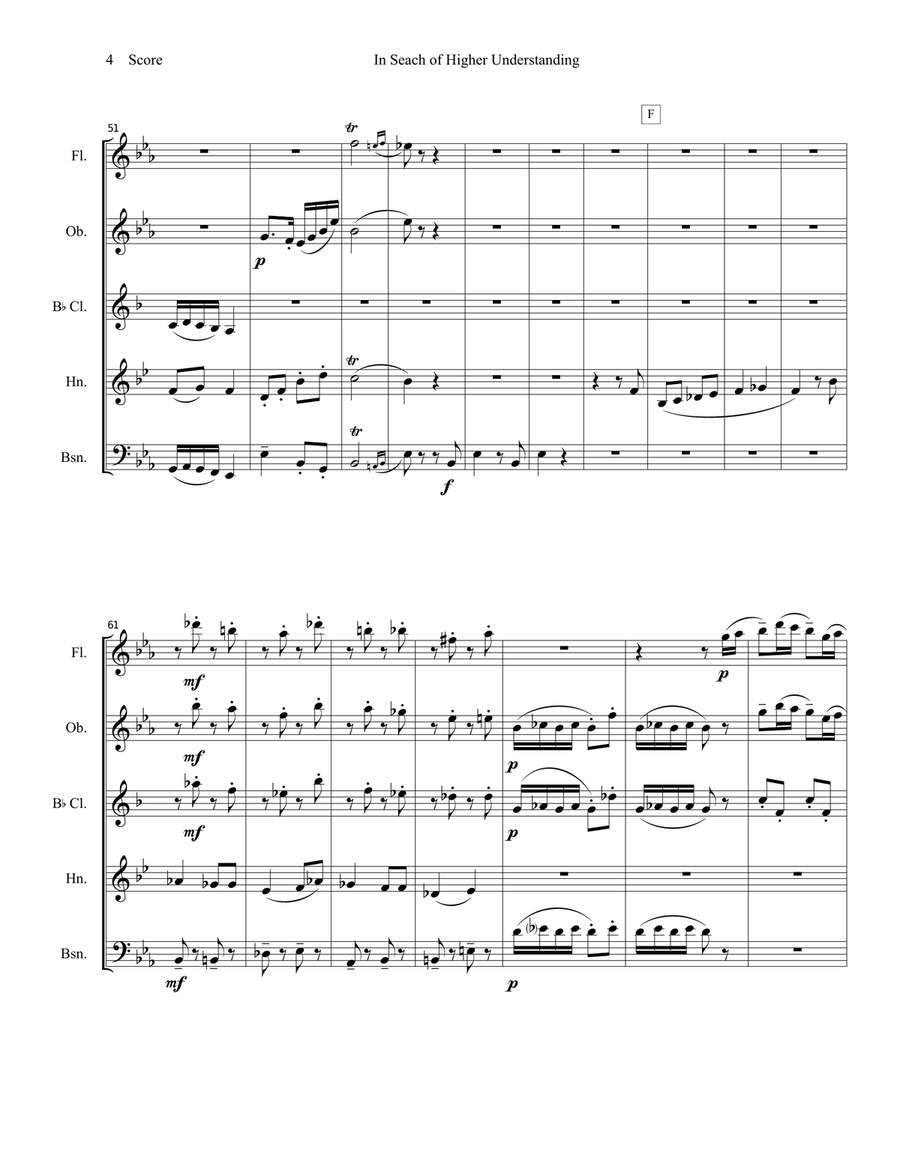 Mahler - In Search of Higher Understanding set for Wind Quintet Woodwind Quintet scores gallery preview page 4