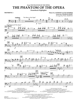 The Phantom Of The Opera (Soundtrack Highlights) (arr. Paul Murtha) - Trombone 1