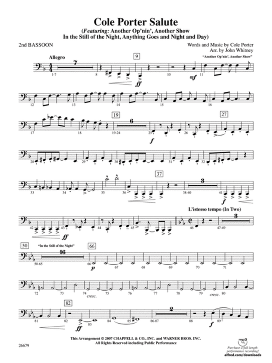 Cole Porter Salute: 2nd Bassoon