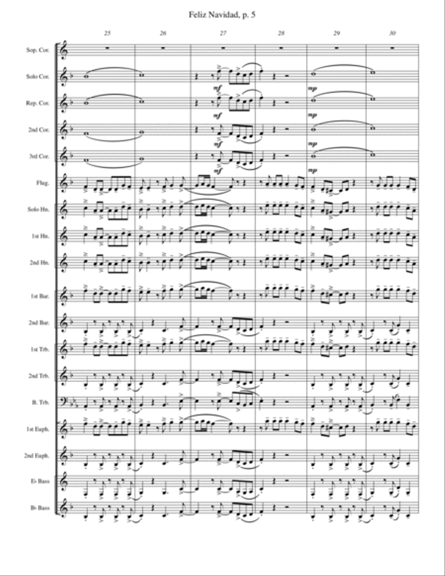 Feliz Navidad Brass Band scores gallery preview page 5