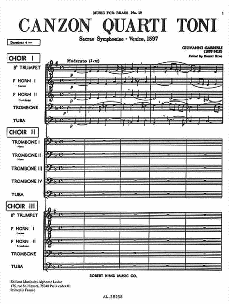 Canzon Quarti Toni (ensemble-brass 8 Or More)