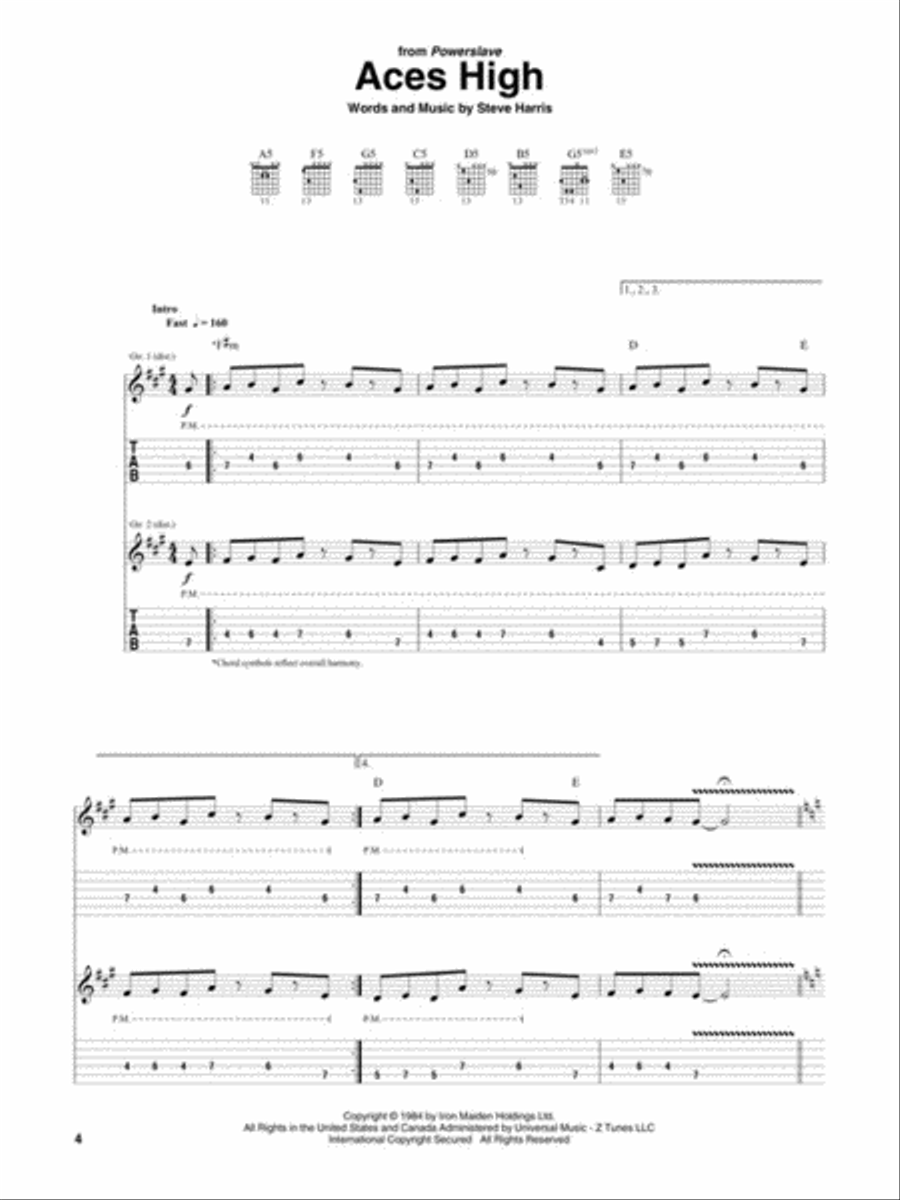Iron Maiden – Guitar Tab Electric Guitar scores gallery preview page 3