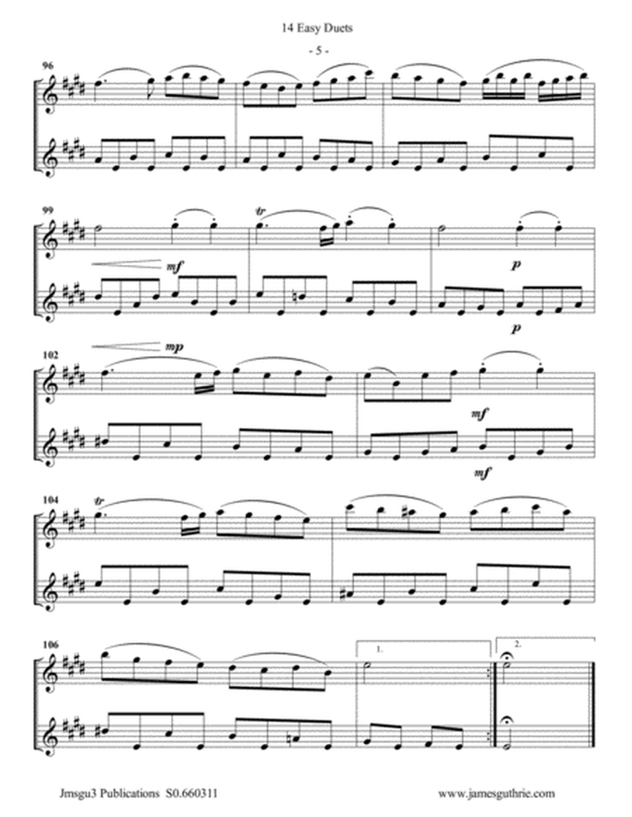 Bach: 14 Easy Duets for Alto Sax Duo image number null