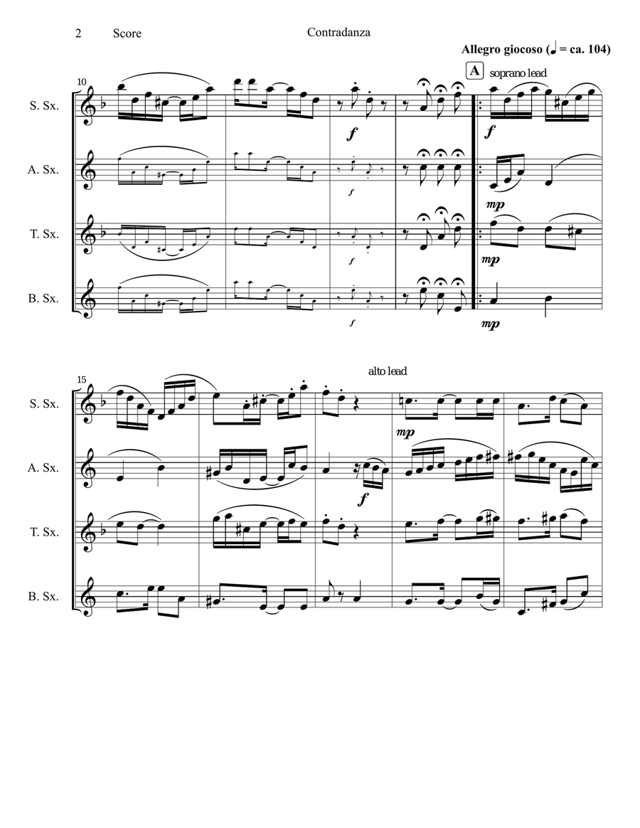 Contradanza Saxophone Quartet scores gallery preview page 3