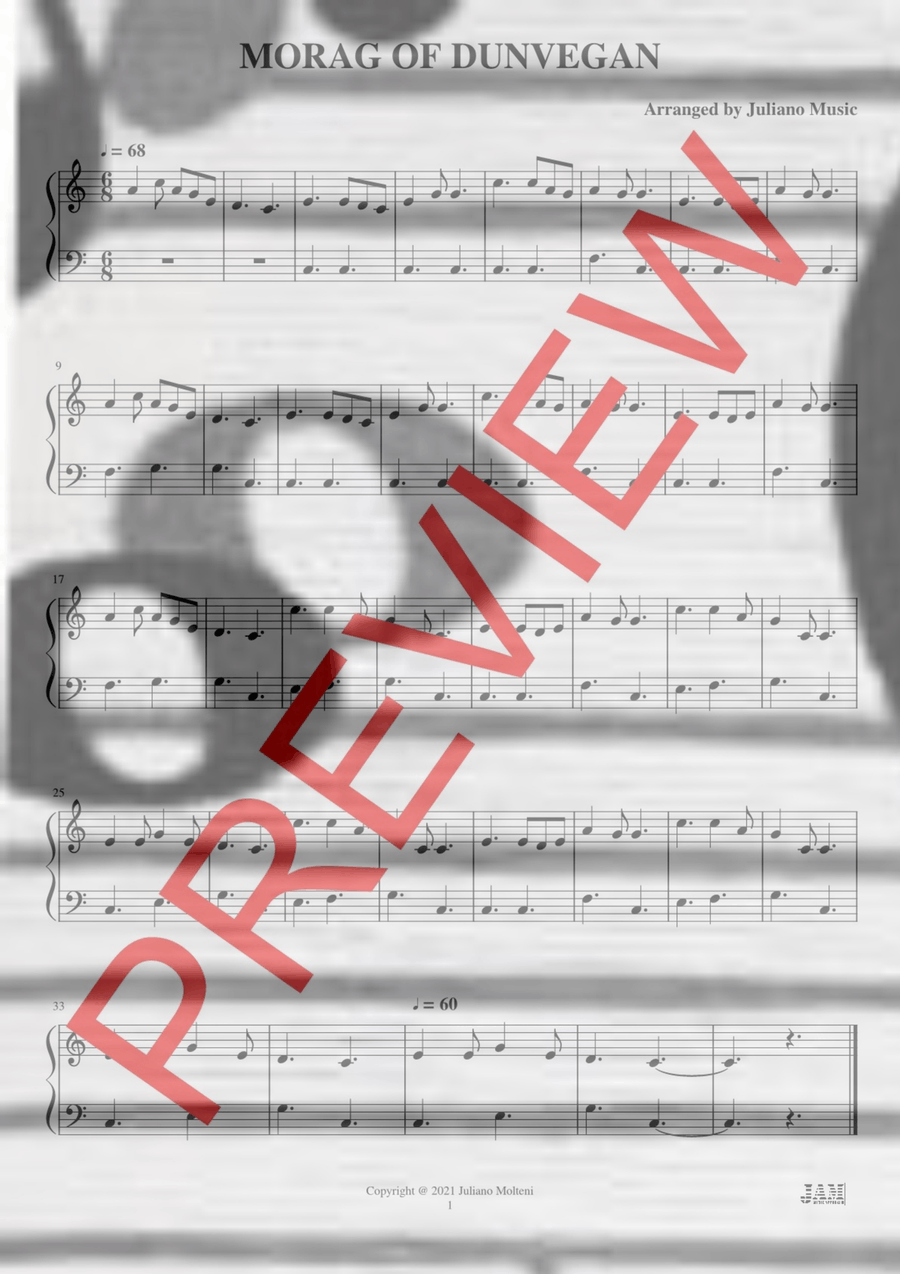MORAG OF DUNVEGAN (KEYBOARD ARRANGEMENT) - CELTIC SONG Harpsichord scores gallery preview page 2