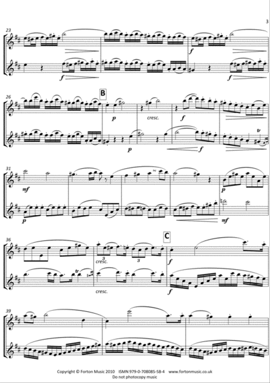 Trois Duos Concertante Flute Duet scores gallery preview page 3