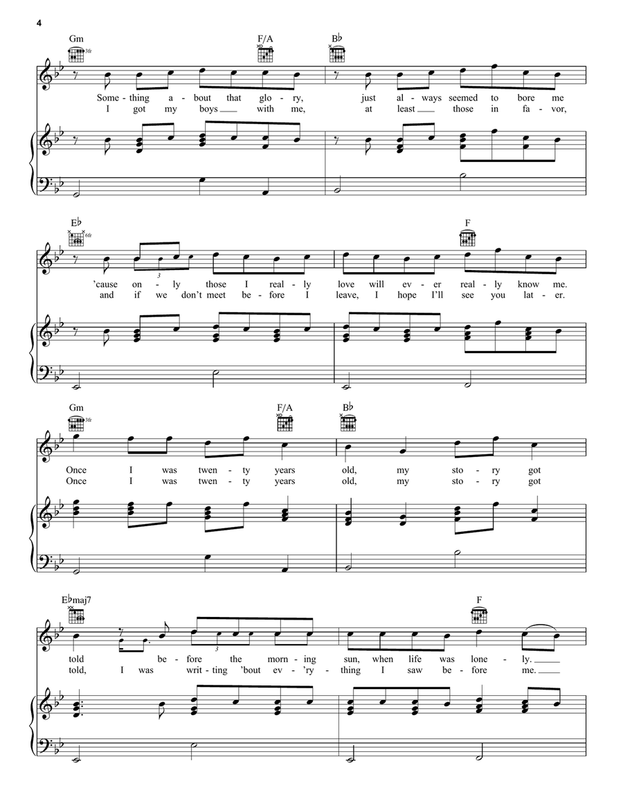 7 Years Piano, Vocal, Guitar scores gallery preview page 4
