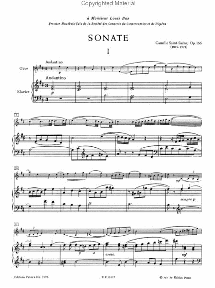 Sonata, Op. 166 - Oboe and Piano