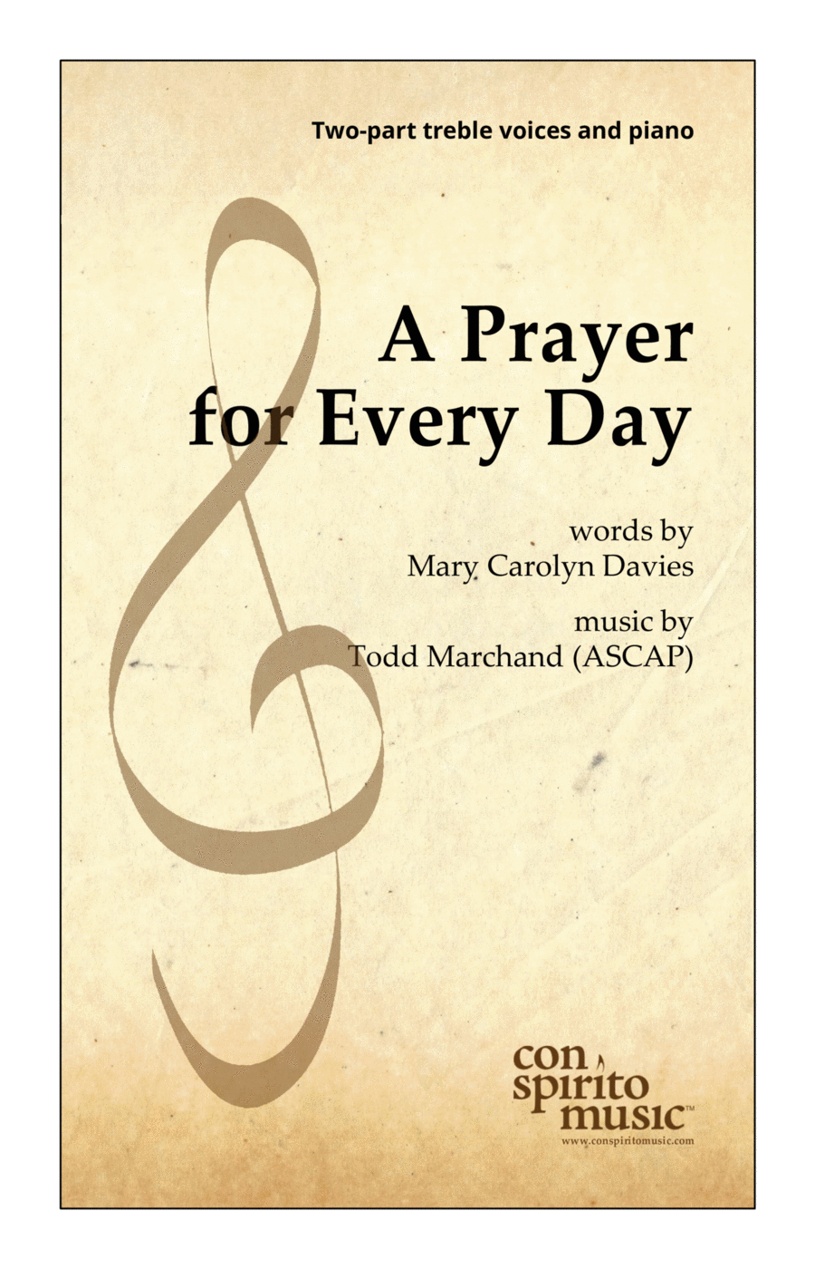 A Prayer for Every Day — 2-part treble voices (or SA), piano SA scores gallery preview page 1
