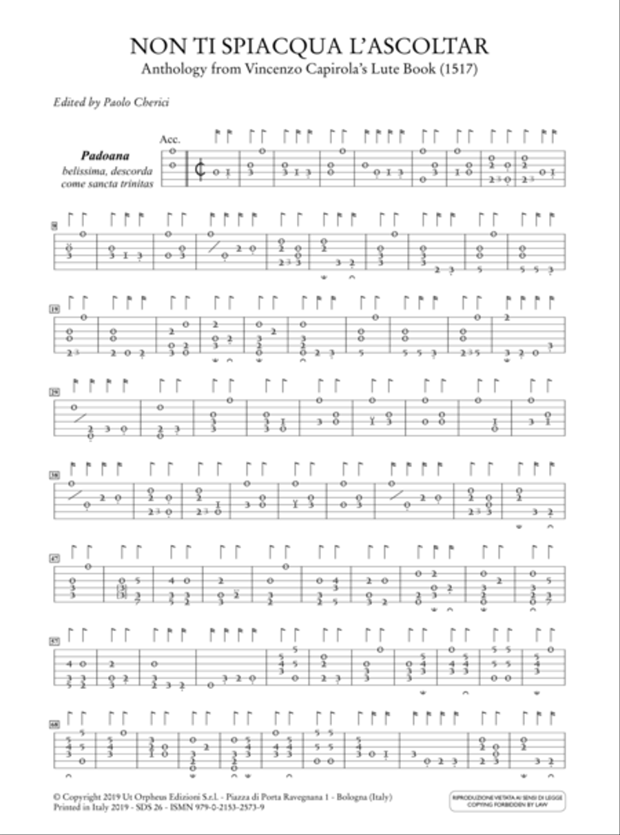 Non ti spiacqua l’ascoltar. Anthology from Vincenzo Capirola’s Lute Book (1517) Lute scores gallery preview page 2