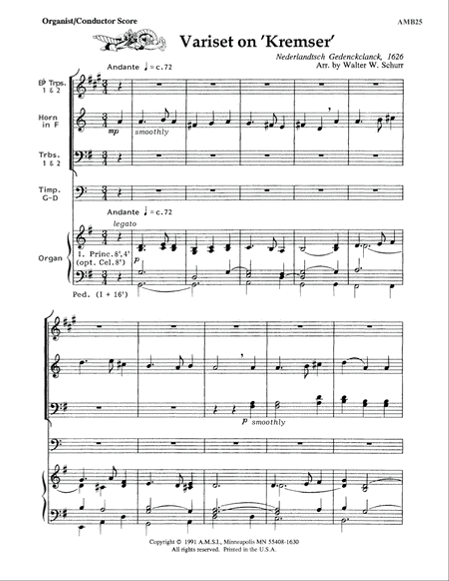 Variset on 'Kremser' Variset on 'Kremser' Brass Ensemble scores gallery preview page 1