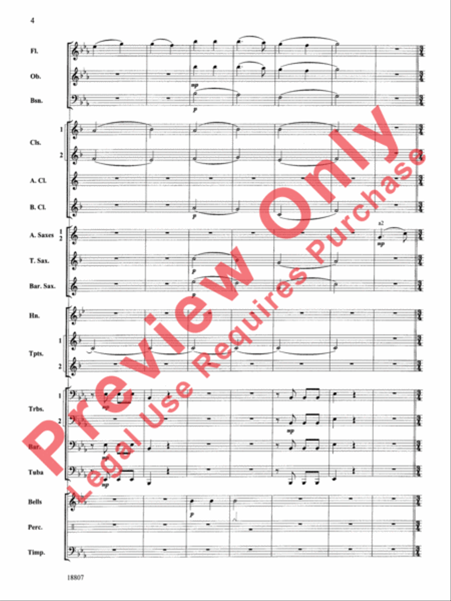 Beethoven's Fifth Christmas Concert Band scores gallery preview page 5