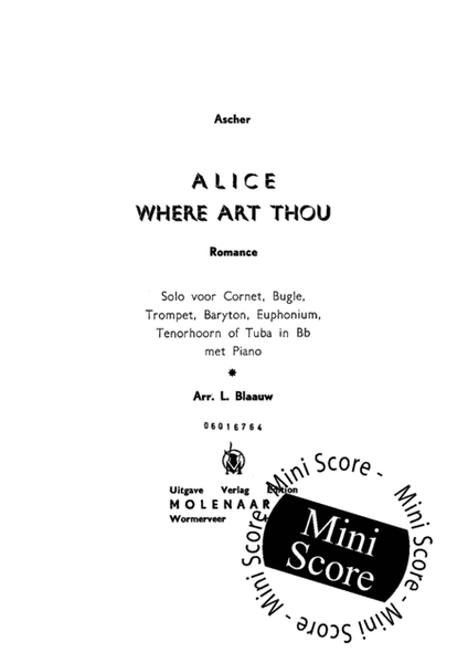 Alice Where Art Thou