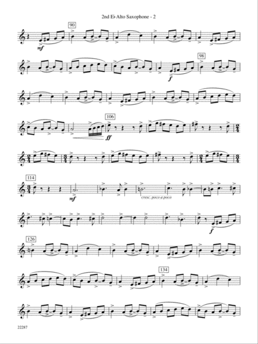 Primordial Overture: 2nd E-flat Alto Saxophone Concert Band scores gallery preview page 2