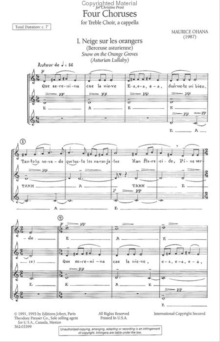 Four Choruses SSAA scores gallery preview page 2