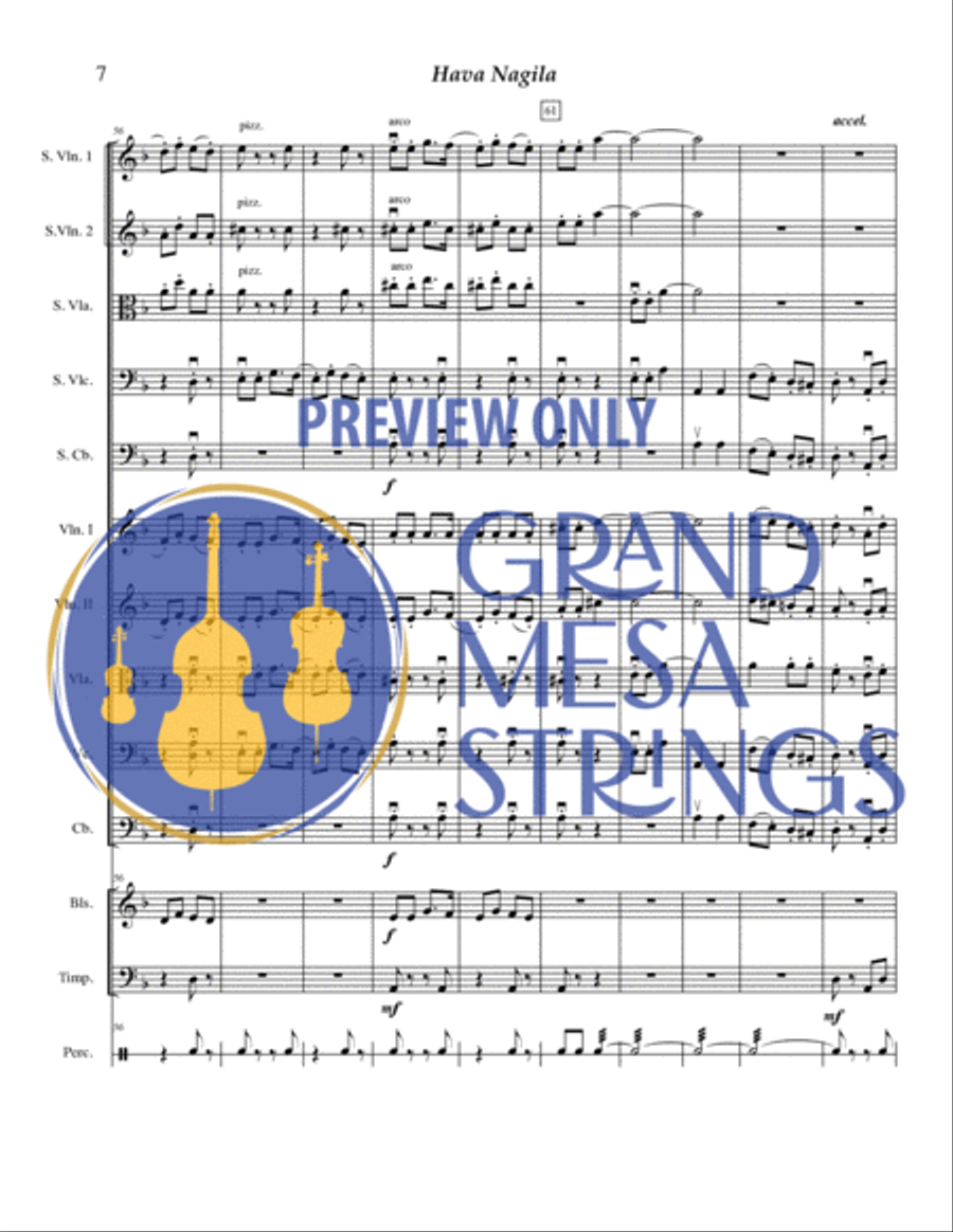 Hava Nagila Hava Nagila String Orchestra scores gallery preview page 8