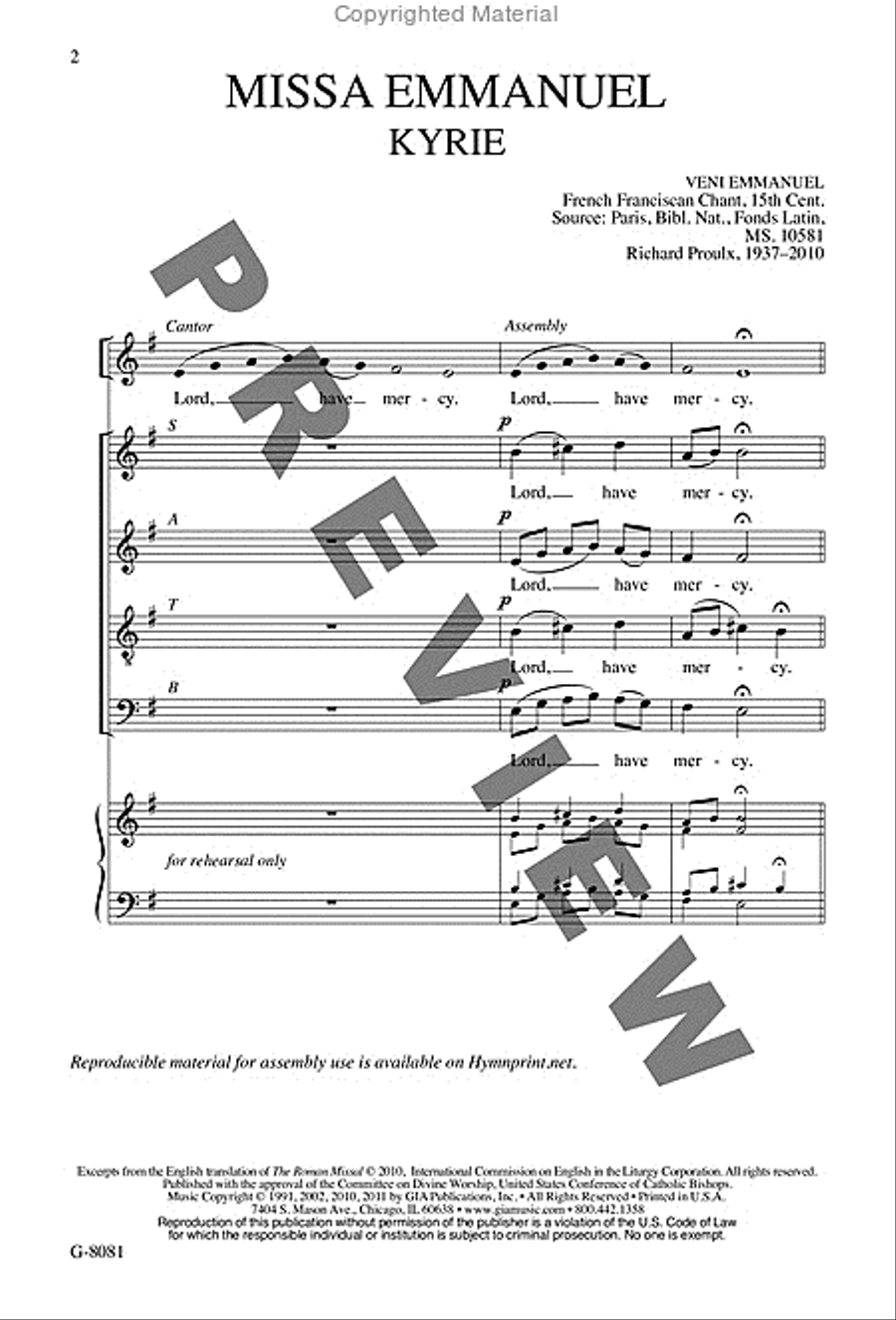 Missa Emmanuel Missa Emmanuel 4-Part scores gallery preview page 2