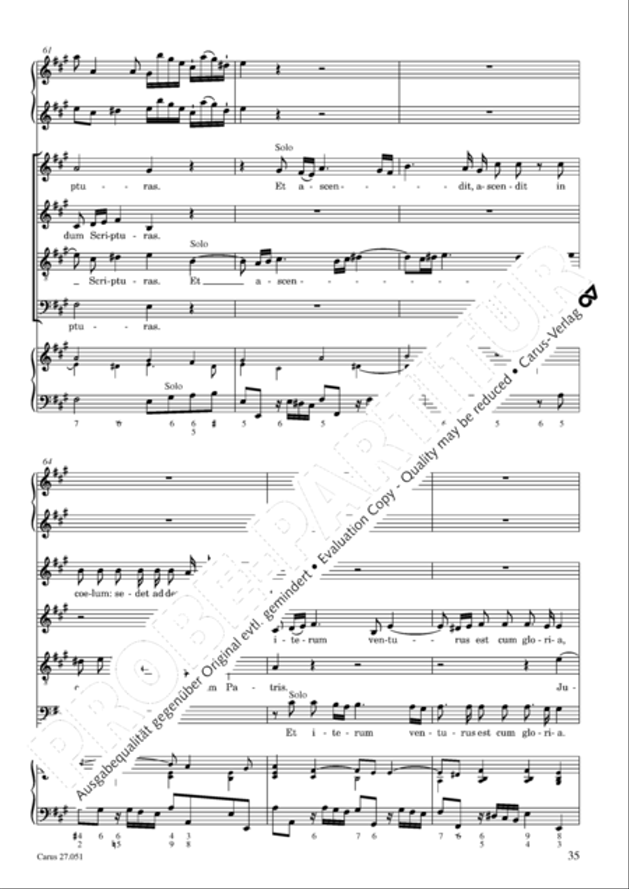 Missa in A Major 4-Part scores gallery preview page 36