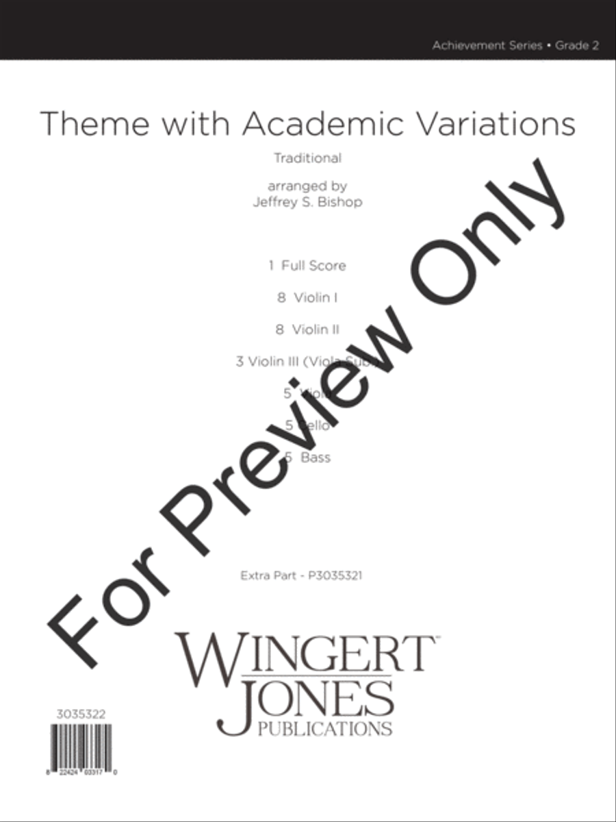 Theme With Academic Variations (Score) String Orchestra scores gallery preview page 2