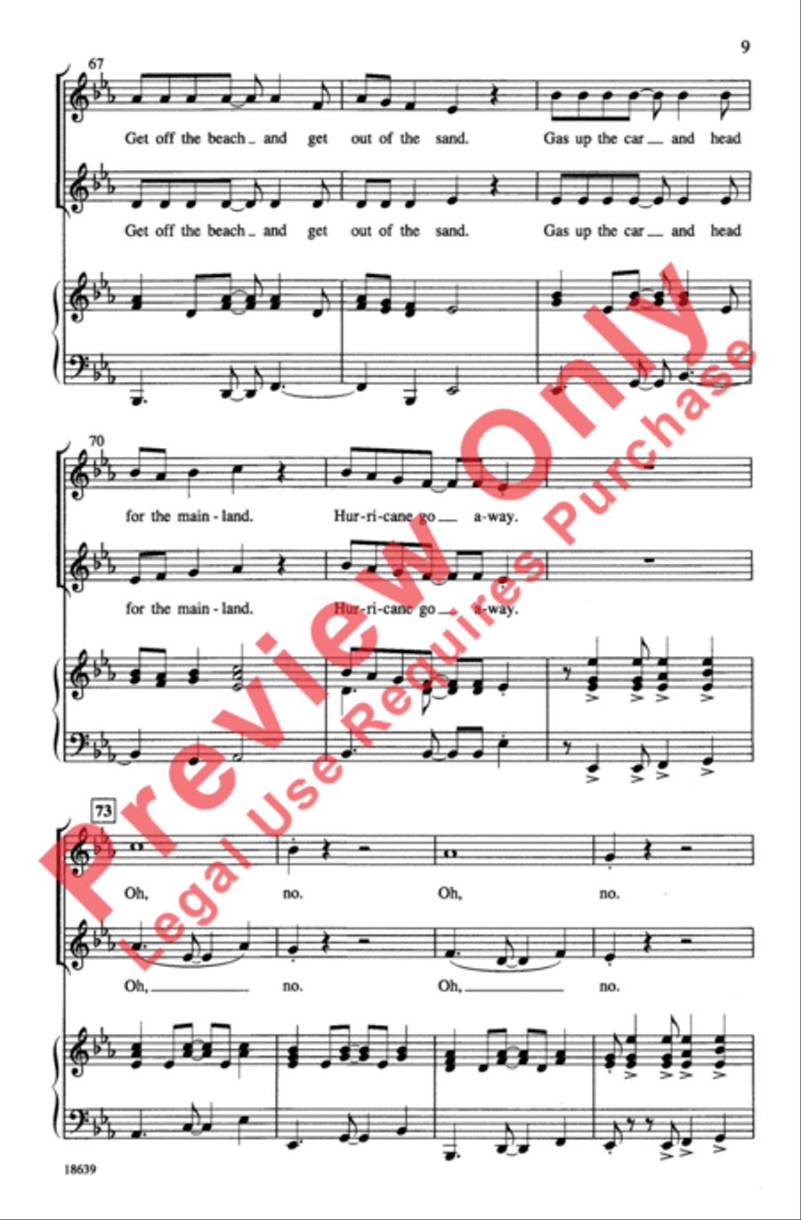 Hurricane Go Away 2-Part scores gallery preview page 9