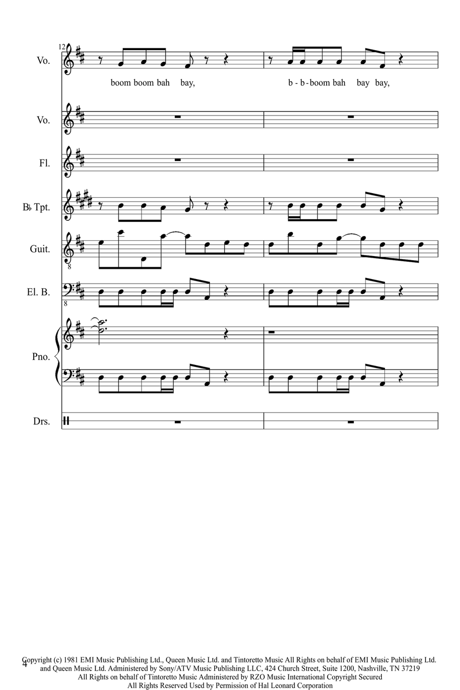 Under Pressure Vocal Duet scores gallery preview page 4