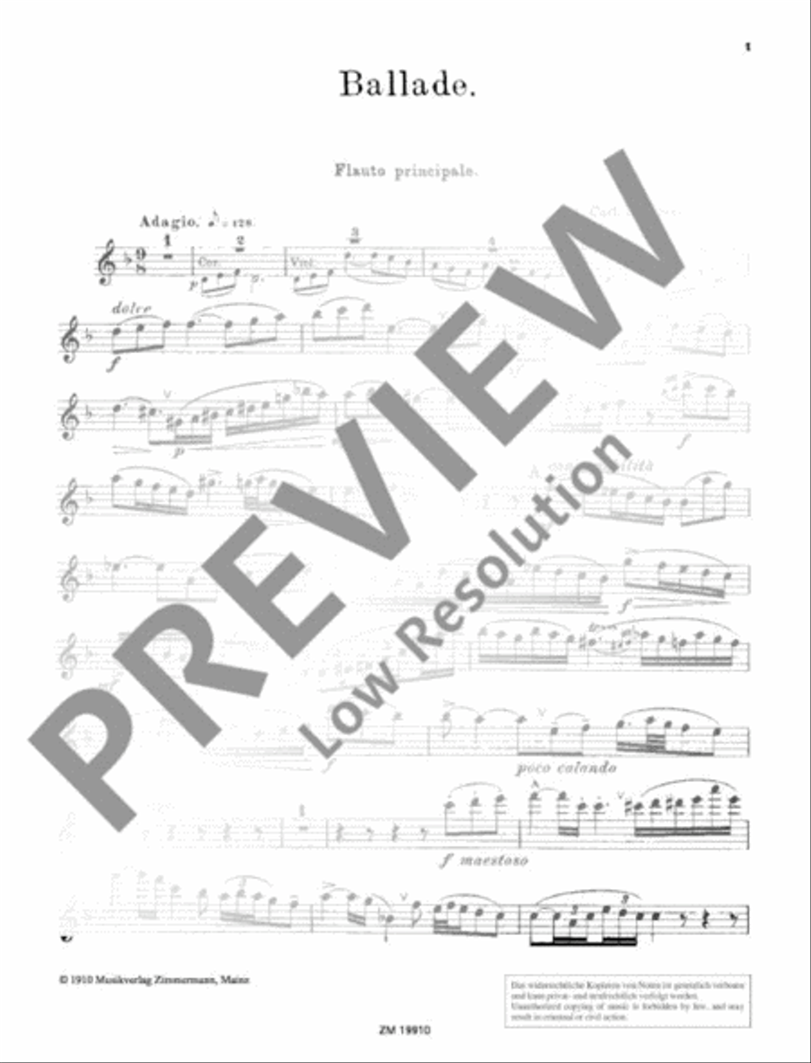 Ballade Flute Solo scores gallery preview page 17