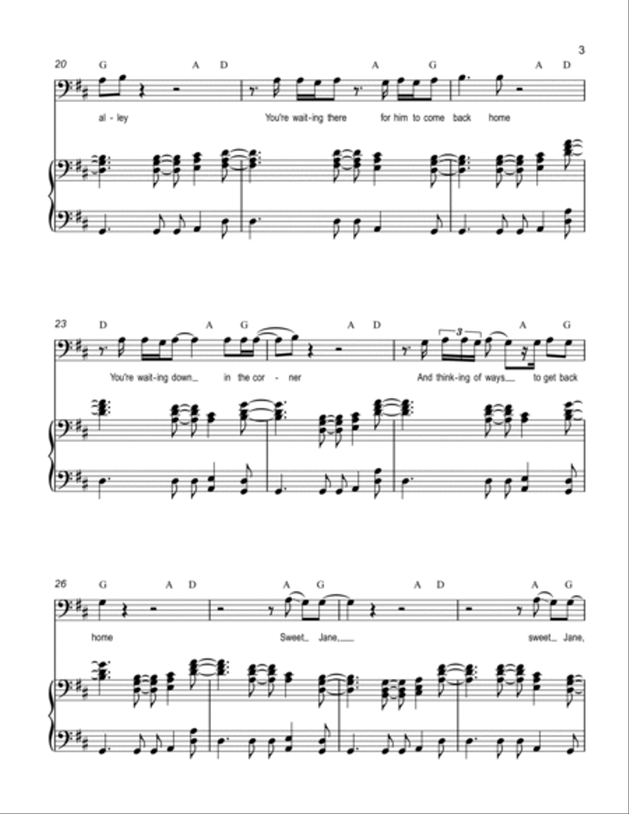 Sweet Jane Voice scores gallery preview page 3