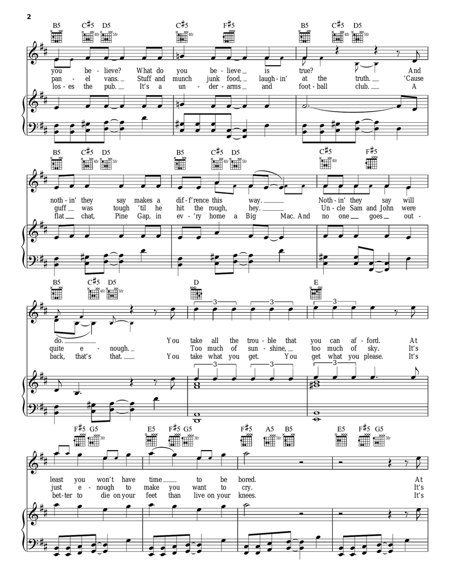 Power And The Passion Piano, Vocal, Guitar scores gallery preview page 2