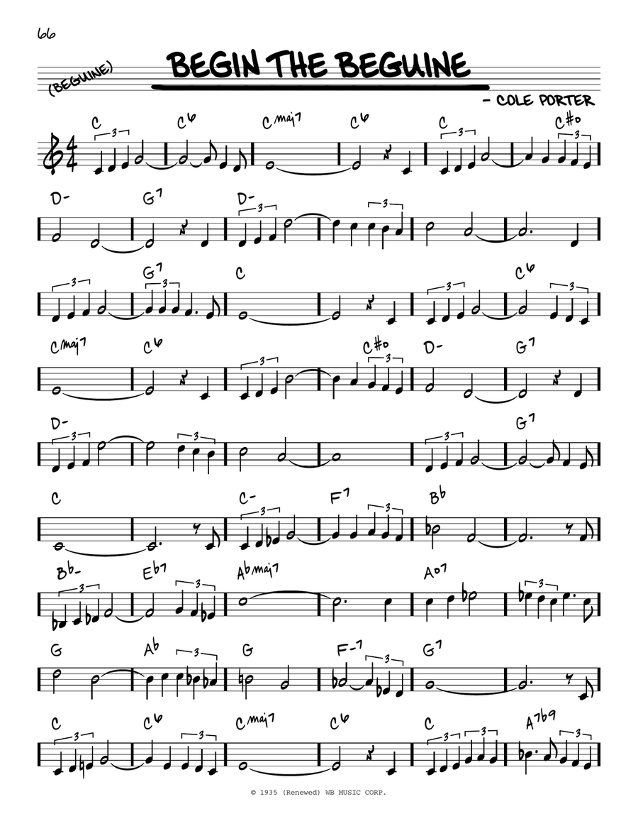 Begin The Beguine Piano scores gallery preview page 1