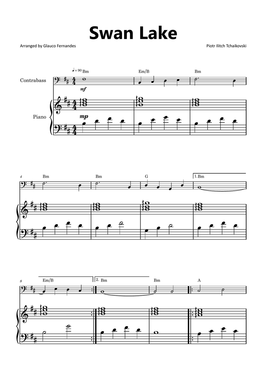 Swan Lake Chamber Music scores gallery preview page 1