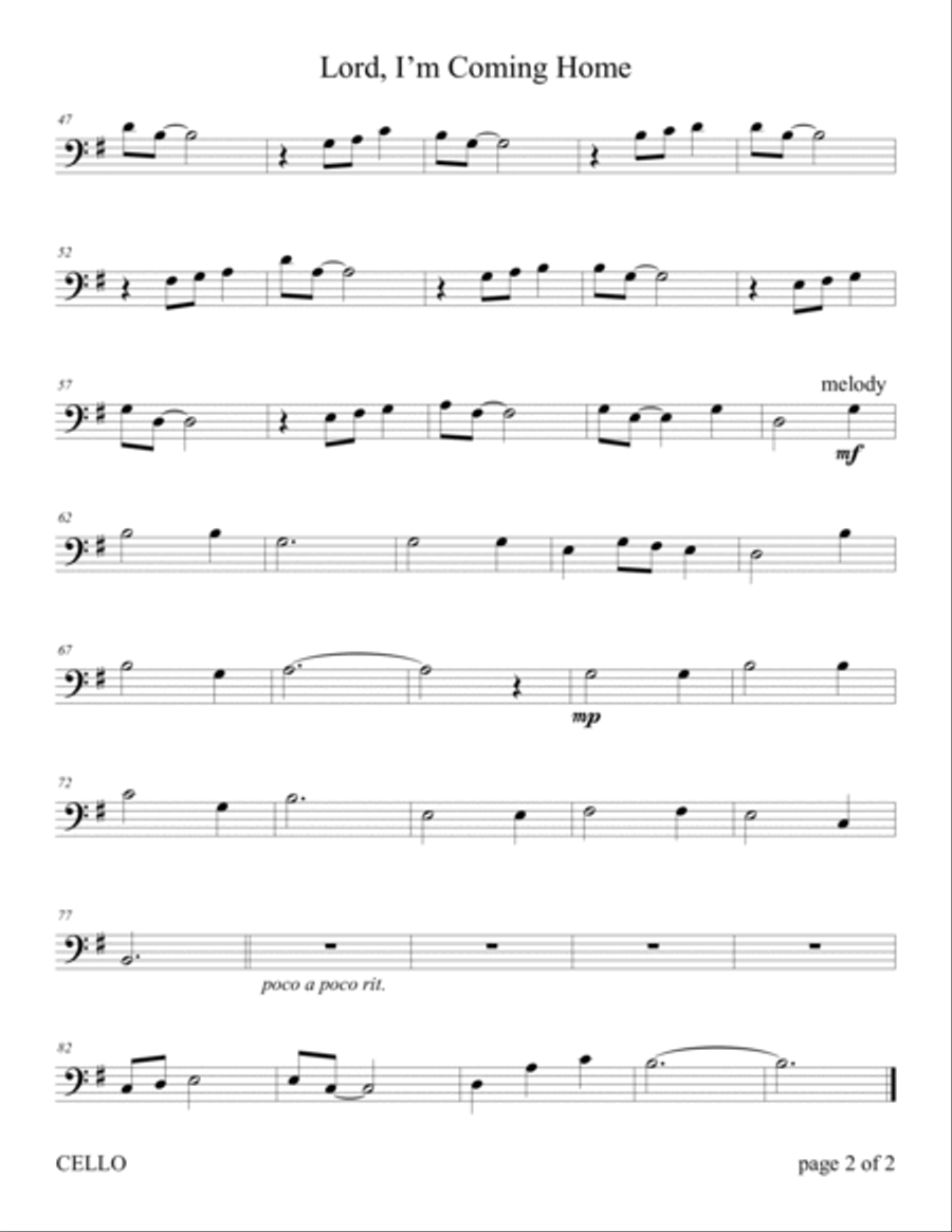 Lord, I'm Coming Home (for Violin and Cello Duet with Piano Accompaniment) Piano Trio scores gallery preview page 5