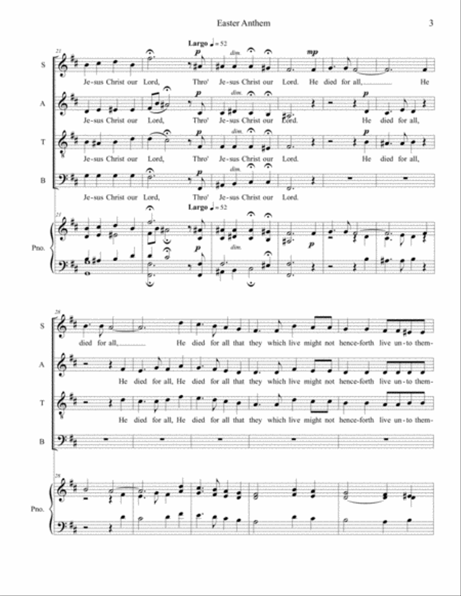 Easter Anthem 4-Part scores gallery preview page 3