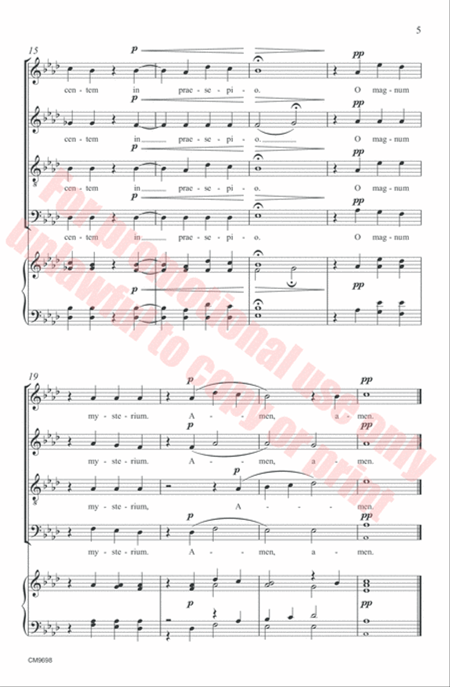 O Magnum Mysterium 4-Part scores gallery preview page 5