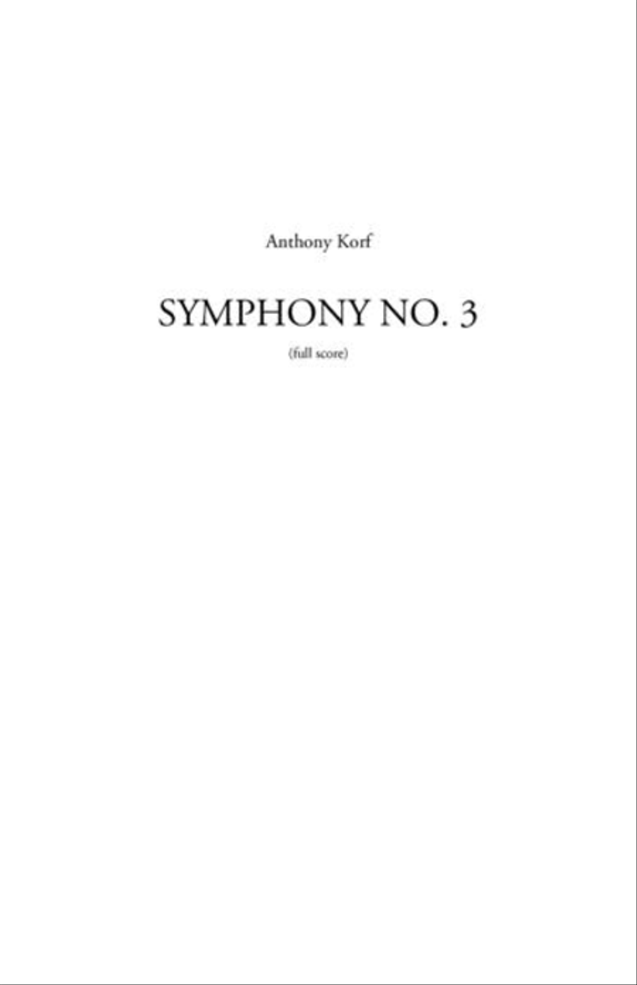 Symphony No. 3 (score) Full Orchestra scores gallery preview page 1