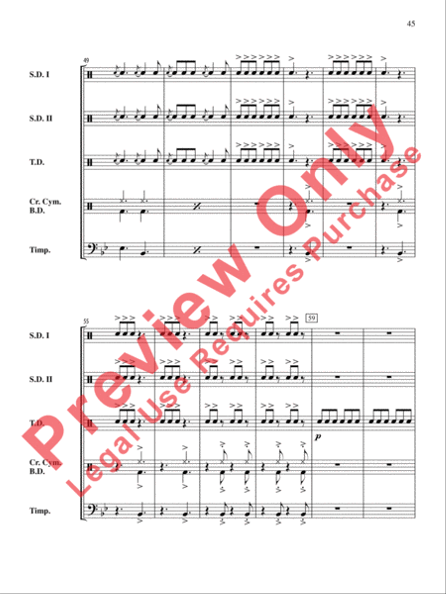 The Anthony J. Cirone Intermediate Percussion Ensemble Collection Percussion Ensemble scores gallery preview page 46