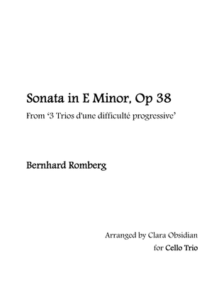 Book cover for B. Romberg: Sonata in E Minor, Op. 38 for Cello Trio