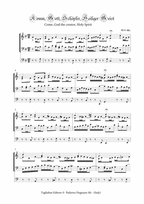 BACH J.S. - Komm, Gott, Schöpfer, Heiliger Geist - BWV 667 - For Organ 3 staff