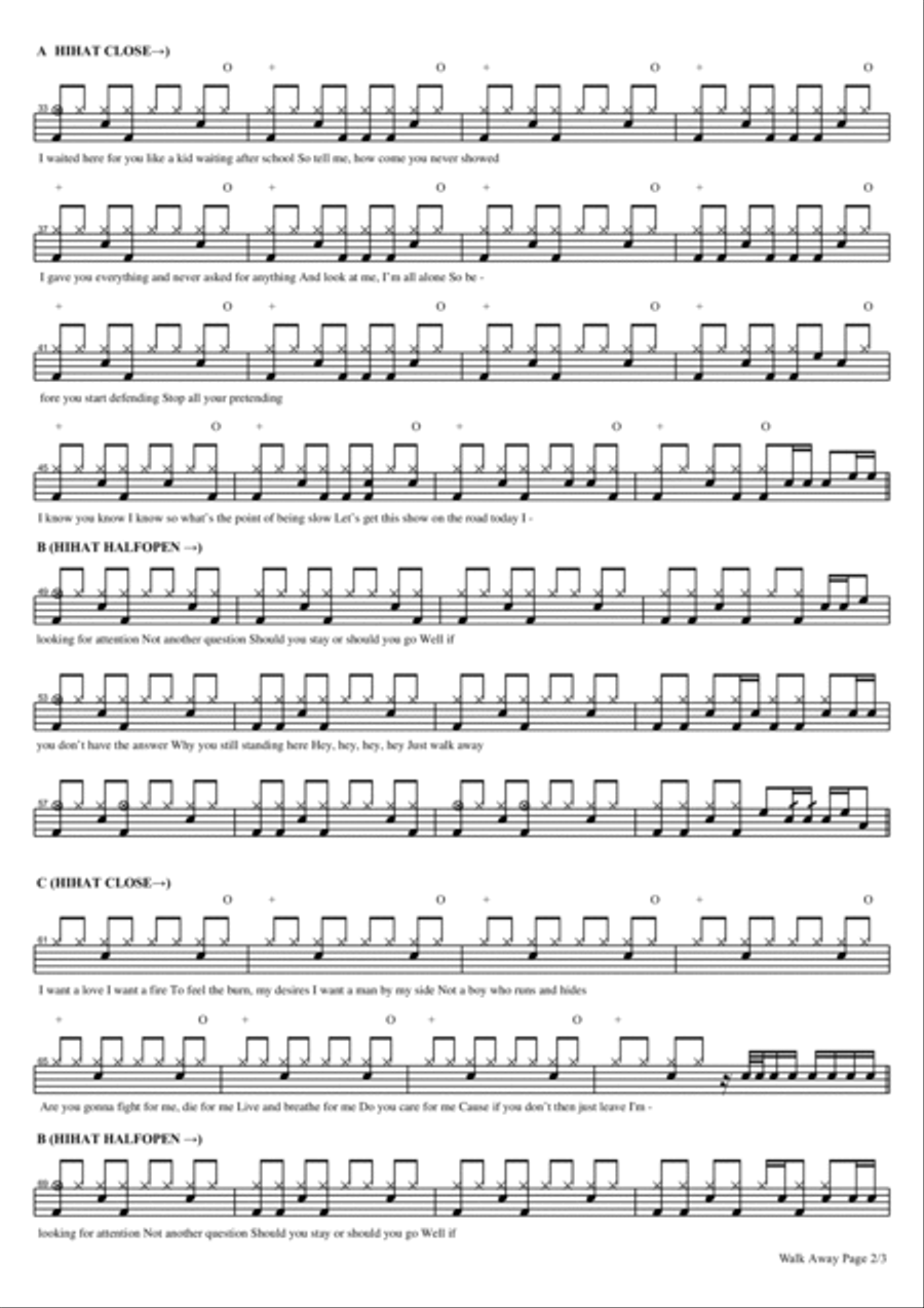 Walk Away Drum Set scores gallery preview page 2