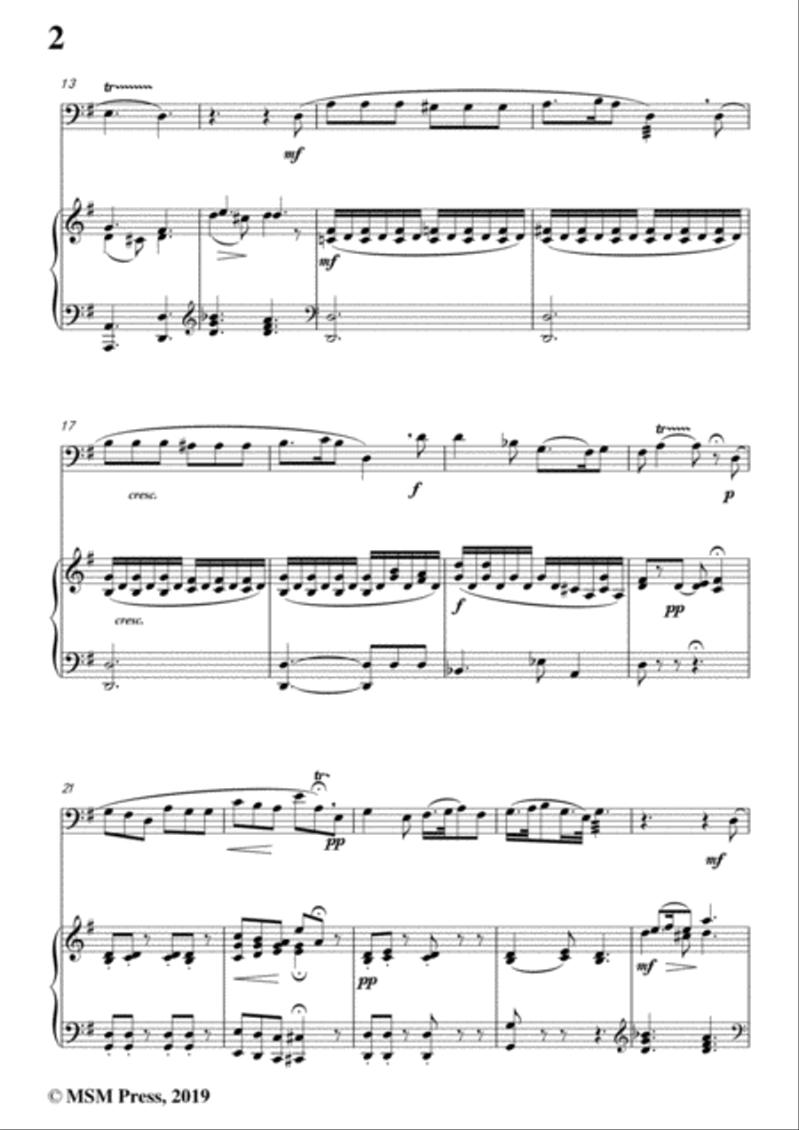 Sullivan-The Willow Song, for Cello and Piano Piano scores gallery preview page 4