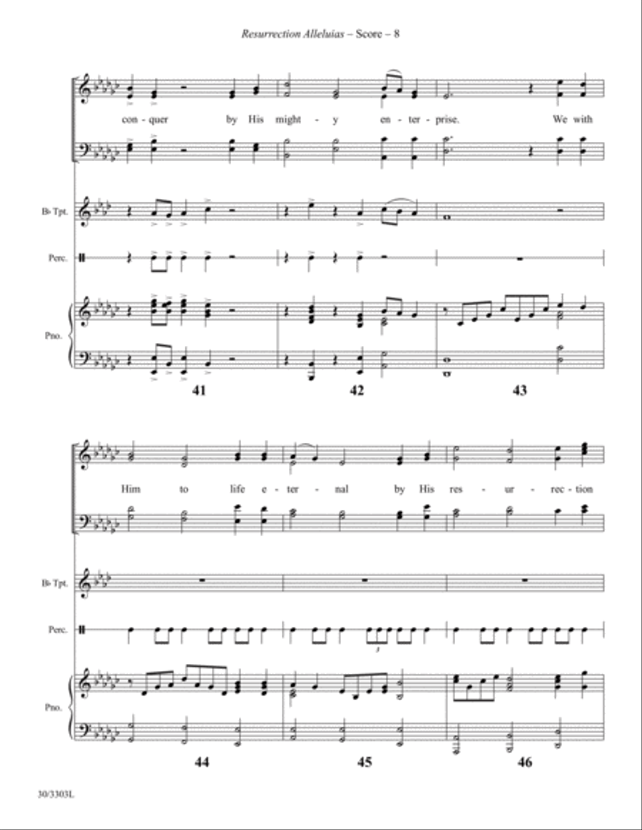 Resurrection Alleluias - Trumpet and Hand Drum Score and Parts Choir scores gallery preview page 11