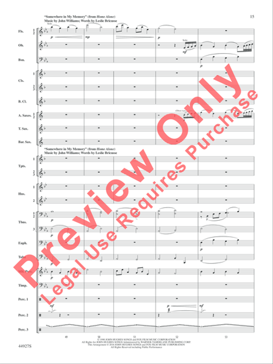 At the Movies with John Williams Concert Band scores gallery preview page 40